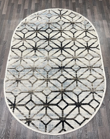 Ковер турецкий 3531_1 FLORIDA овальный (Полиэстер, кремовый)